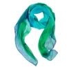 Kép 1/3 - Colorfull csíkos türkiz-zöld chiffon selyemsál