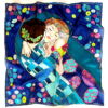 Kép 1/2 - Klimt a Csók lila árnyalatú selyemkendő