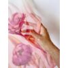 Kép 2/3 - Pink rózsás chiffon selyemsál