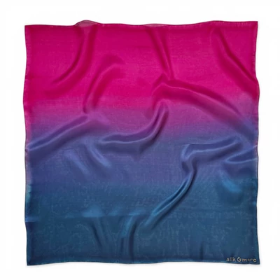 Colorfull sötétkék-magenta selyemkendő