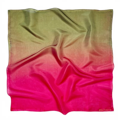 Colorfull bronz-rózsapiros selyemkendő