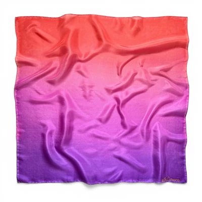 Colorfull lila-korall selyemkendő