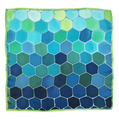 Hexa türkiz-kék selyemkendő