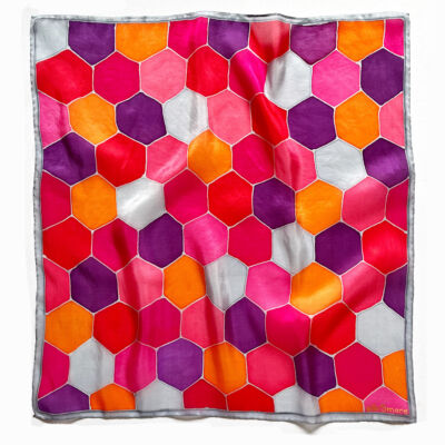 Hexa pink-narancs selyemkendő
