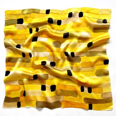 Mystyle aranysárga árnyalatú szatén selyemkendő 