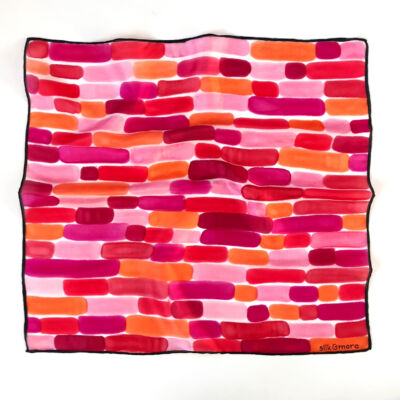 Mystyle pink-piros árnyalatú szatén selyemkendő 