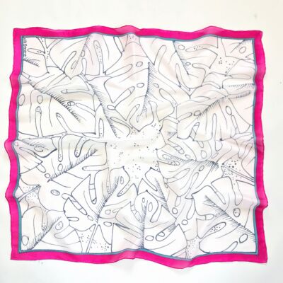 Pálma pink-fehér selyemkendő