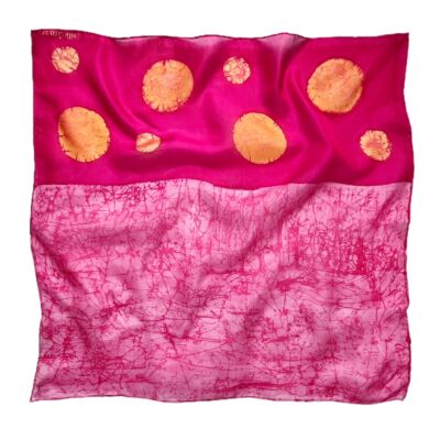 Magenta narancs rózsaszín kicsi selyemkendő