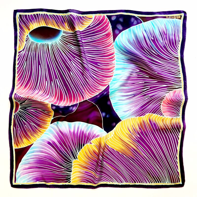 Amanita lila-türkiz nagy selyemkendő